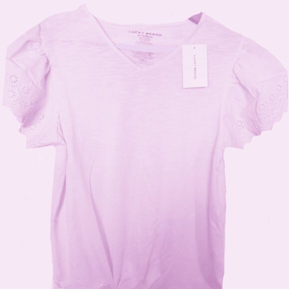 Brand New lucky brand t-shirt with lace sleeves - Picture 9 of 11
